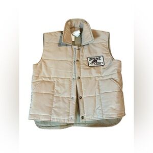 Vintage STIHL 90s Beige Puffer Vest